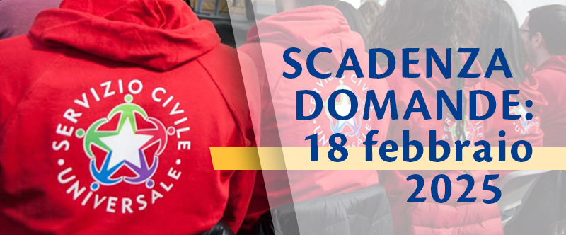 Servizio civile. Scadenza domande: 18 febbraio 2025"